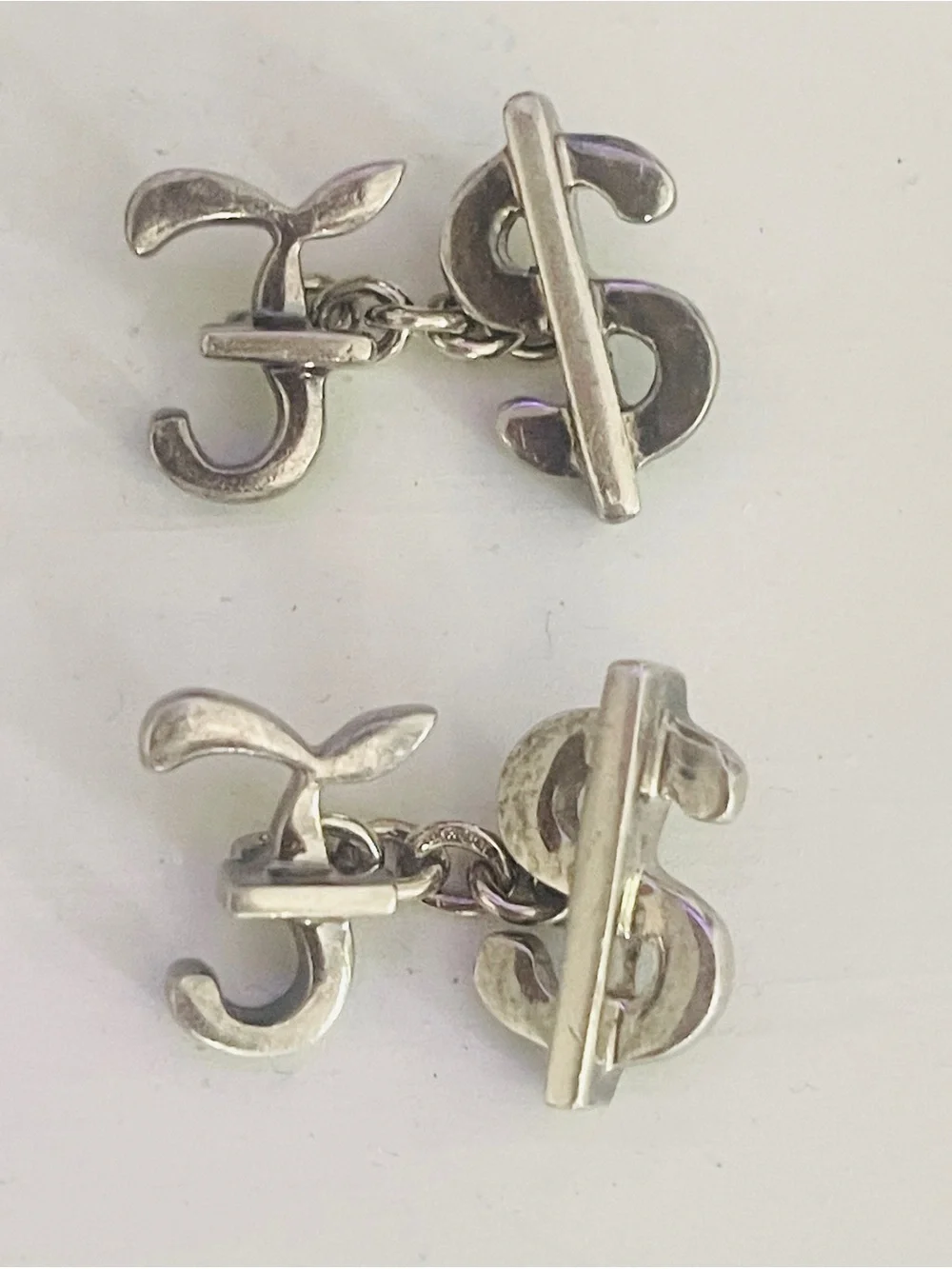 Links of London Sterling Silver Cufflinks 925 Dollar Pound Sign Vintage 1992